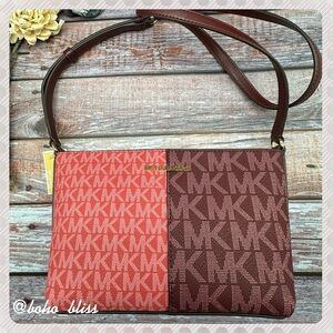 MICHAEL KORS | Two Tone Raspberry Oxblood Crossbody Bag NWT